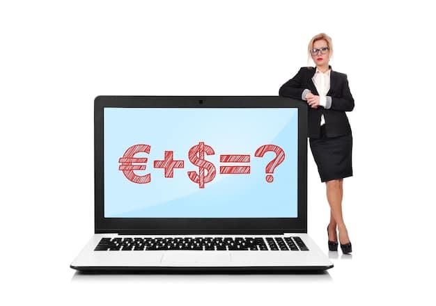 A person using a laptop with a transparent overlay displaying various price points from different retailers, emphasizing the importance of transparency. The scene takes place in a bright, modern office setting.