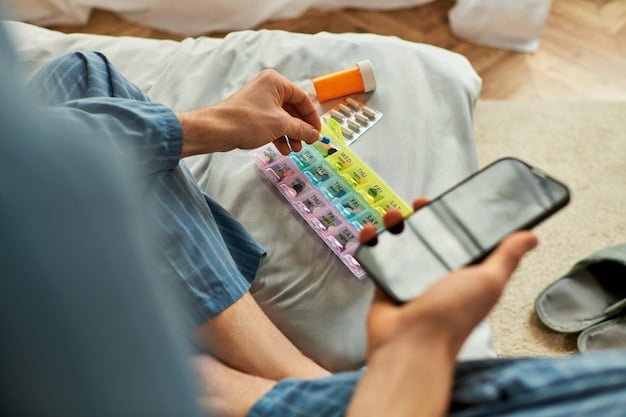 A person holding a smartphone with a budgeting app open, showing categories for needs and wants, with a percentage allocated for impulse buys. The setting is a cozy home environment.