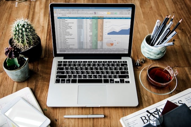 A detailed budget spreadsheet on a laptop screen, showing income, expenses, and allocated funds for Black Friday shopping. The scene includes a calendar marked with Black Friday dates.