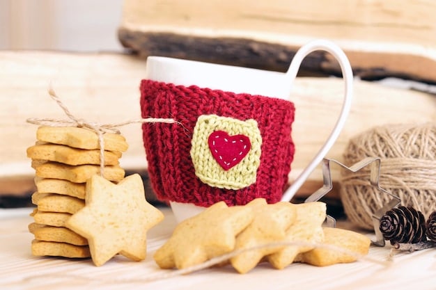A collection of DIY holiday gifts, including knitted scarves, homemade cookies in decorative jars, and hand-painted ornaments.