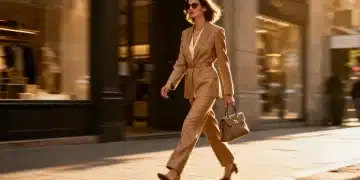 Stylishly dressed woman showcasing how to make affordable clothes look expensive