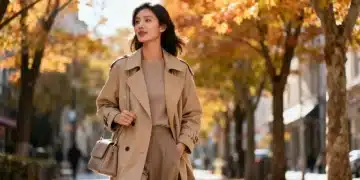 Stay Chic on a Budget: 6 Must-Have Outerwear Options Under $75 - Woman in trench coat