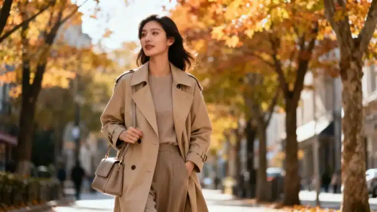 Stay Chic on a Budget: 6 Must-Have Outerwear Options Under $75 - Woman in trench coat