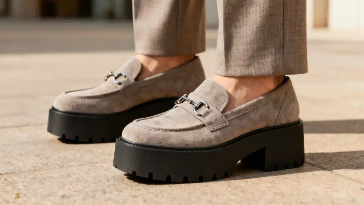 Chunky platform loafers, a key affordable footwear style for modern wardrobes