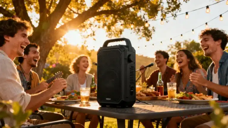 Durable outdoor speaker enhancing summer entertaining experience