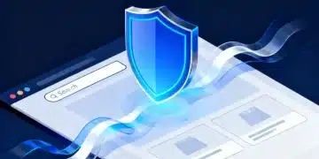 Digital shield protecting e-commerce data streams, symbolizing robust online security.