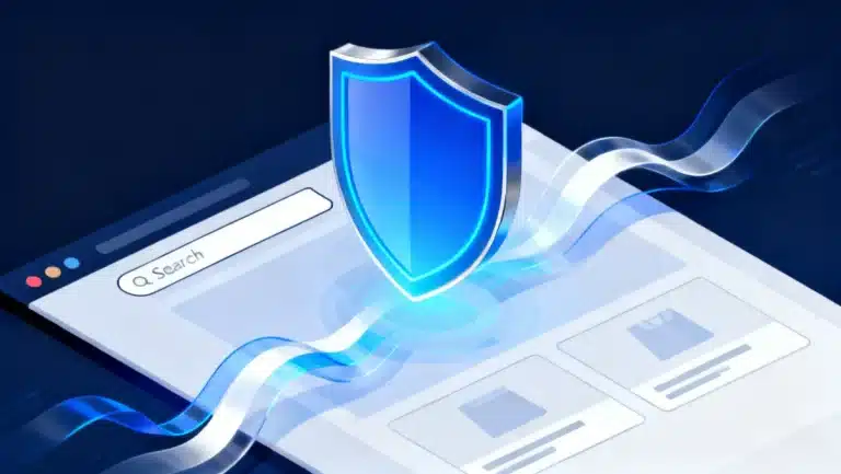 Digital shield protecting e-commerce data streams, symbolizing robust online security.