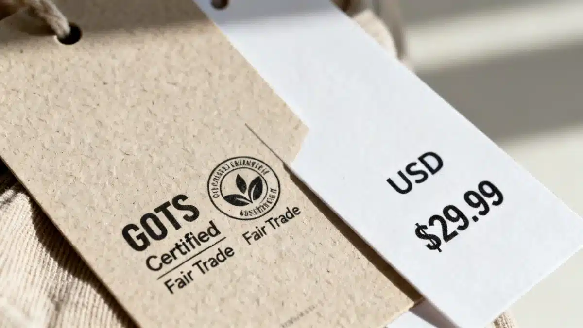 Sustainable and budget-friendly apparel tag with eco-certifications