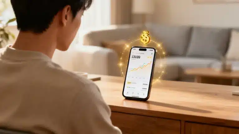 Financial app on phone for tracking spending