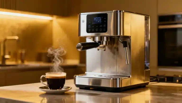 Financial Impact of Premium Coffee Makers: Are the Top 3 Models Worth the Investment? - A top-tier coffee machine brewing.