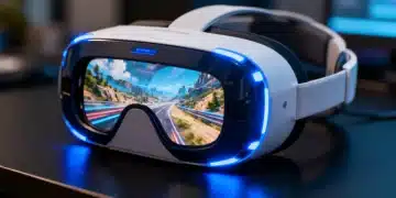 Modern VR headset showcasing immersive virtual reality experience