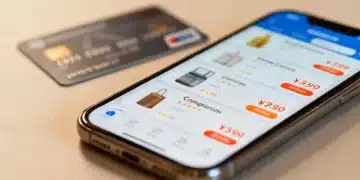 Smartphone showing price comparison with credit card for smart savings