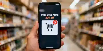 Smartphone showing price drop alert notification for 20% back on purchases within 90 days