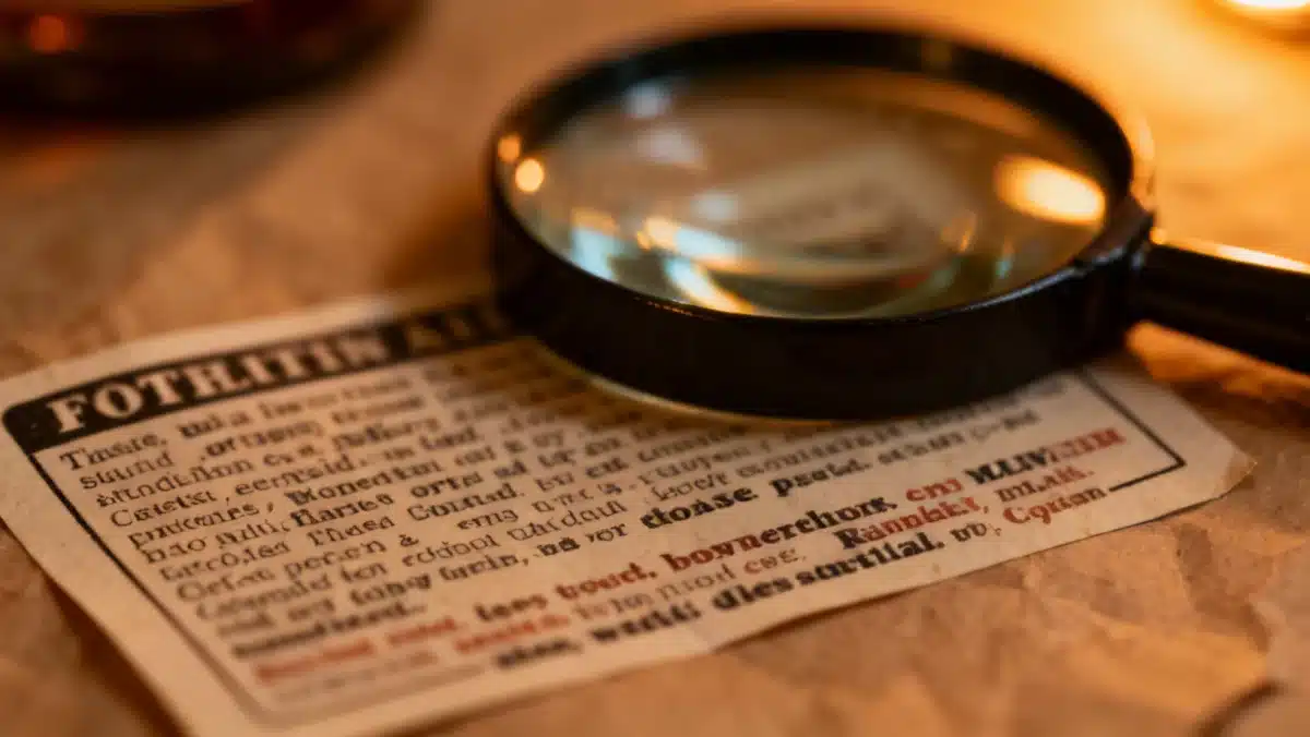 Examining a product label for inconsistencies, a key step in Spotting Counterfeit Goods: 4 Red Flags to Watch for When Shopping Online