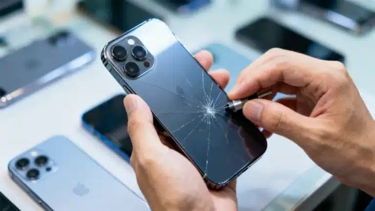 Detailed inspection of refurbished smartphone for quality assurance