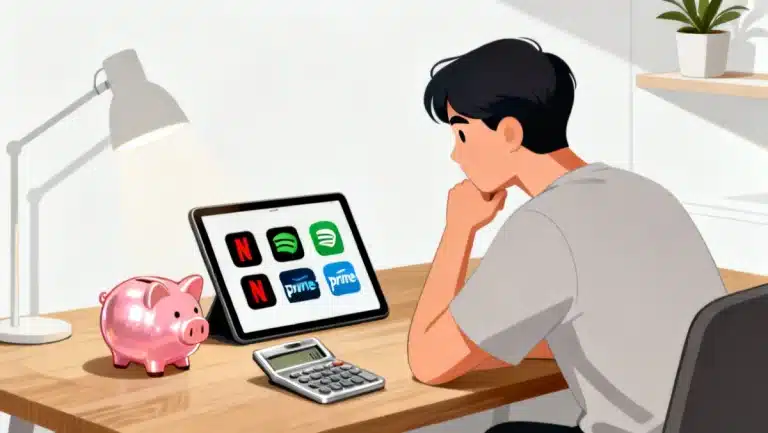 Person reviewing subscription services to maximize memberships savings