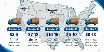 Comparing Shipping Options cost and delivery time breakdown for major retailers