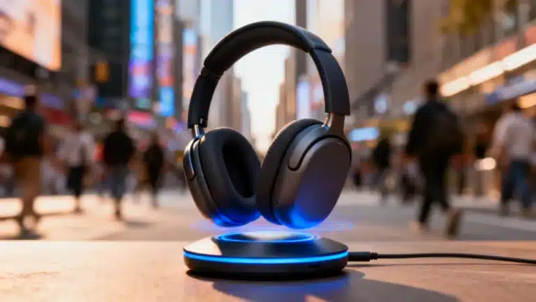 Sleek noise-canceling headphones showcasing recent technology updates