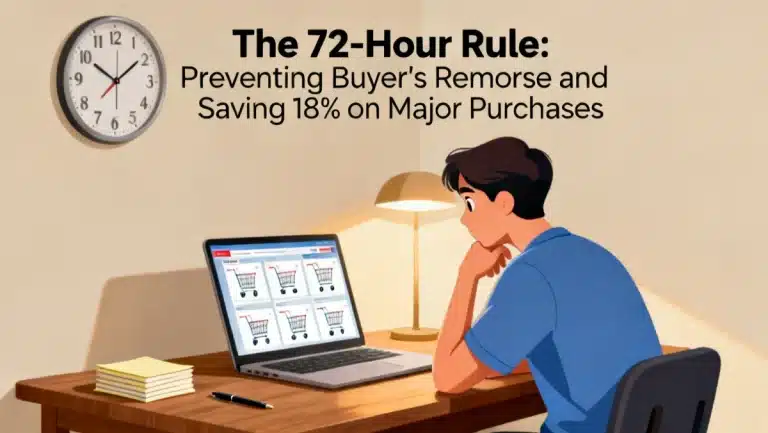 Thoughtful consumer considering major purchase decisions to prevent buyer's remorse