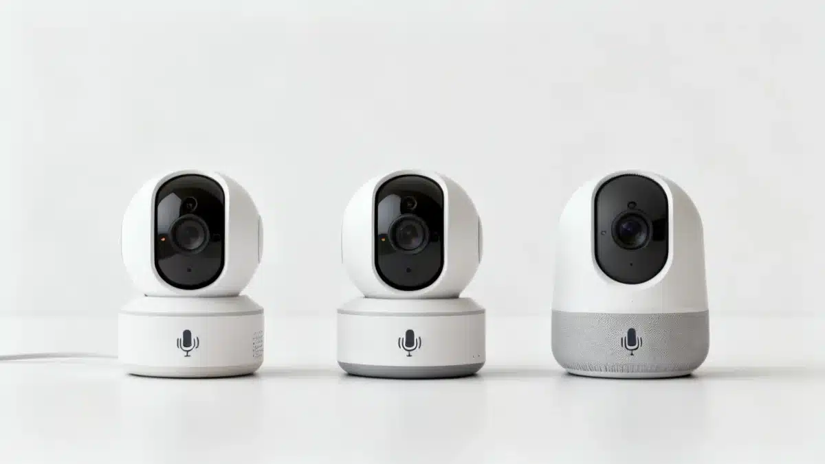 Three smart home security cameras with two-way audio features