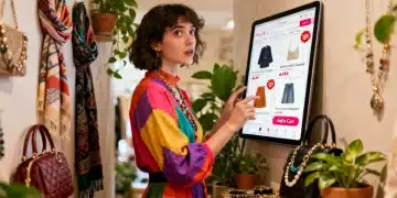 Woman discovering affordable online boutiques with unique style